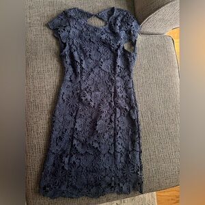 Elegant Navy Lace Dress